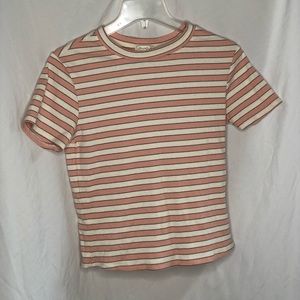 Pink and White Striped Shirt